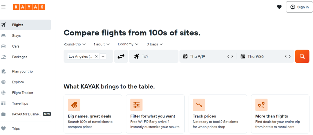 Best flight booking websites in 2024 kayak